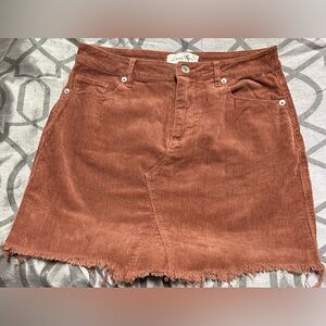 Love Tree Mini Corduroy Skirt - Rust
